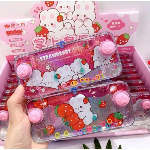 Cute Strawberry Rabbit Water Machine with Glitter