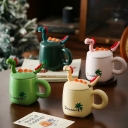 Dinosaur Ceramic Mug with Spoon