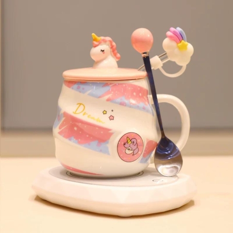 Unicorn Ceramic Mug with Spoon