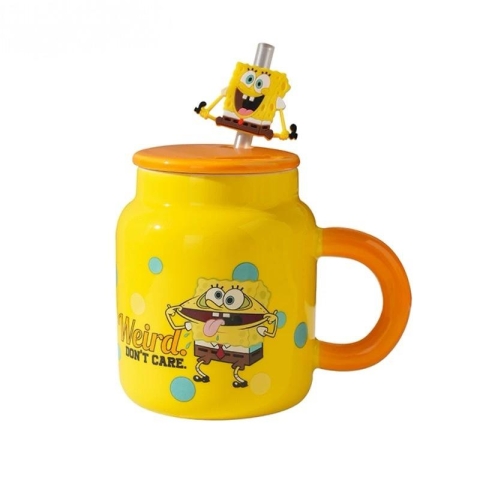 Sponge Bob Ceramic Mug with Straw